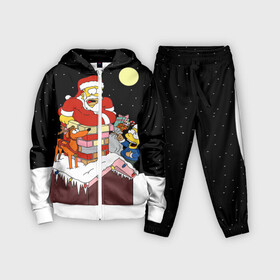 Детский костюм 3D с принтом Симпсон   Санта Клаус в городе Новоалтайск,  |  | bart | christmas | happy new year | homer simpson | the simpsons | барт | гомер | дед мороз | луна | новый год | олень | подарки | санта | снег | собака | сосульки