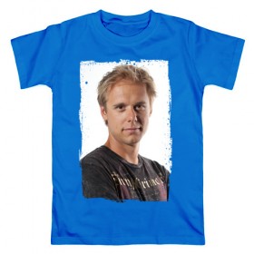 Мужская футболка хлопок с принтом Armin van Buuren (retro style) в городе Новоалтайск, 100% хлопок | прямой крой, круглый вырез горловины, длина до линии бедер, слегка спущенное плечо. | 