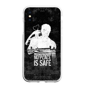 Чехол для iPhone XS Max матовый с принтом No Place is Safe в городе Новоалтайск, Силикон | Область печати: задняя сторона чехла, без боковых панелей | bone | carl | rick | skelet | skull | walking dead | zombie | граймс | зомби | карл | кости | рик | скелет | ходячие мертвецы | череп