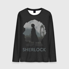 Мужской лонгслив 3D с принтом Sherlock World в городе Новоалтайск, 100% полиэстер | длинные рукава, круглый вырез горловины, полуприлегающий силуэт | Тематика изображения на принте: doctor | holmes | холмс | шерлок