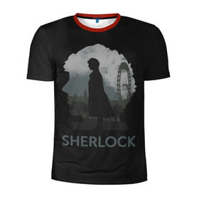 Мужская футболка 3D спортивная с принтом Sherlock World в городе Новоалтайск, 100% полиэстер с улучшенными характеристиками | приталенный силуэт, круглая горловина, широкие плечи, сужается к линии бедра | doctor | holmes | холмс | шерлок