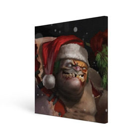 Холст квадратный с принтом Пудж в городе Новоалтайск, 100% ПВХ |  | christmas | dota | dota 2 | new year | pudge | дота | новый год | пудж | рождество