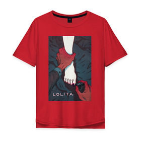 Мужская футболка хлопок Oversize с принтом Lolita в городе Новоалтайск, 100% хлопок | свободный крой, круглый ворот, “спинка” длиннее передней части | lolita | классика | книга | лак | лолита | набоков | ногти