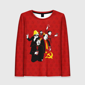 Женский лонгслив 3D с принтом Communist Party в городе Новоалтайск, 100% полиэстер | длинные рукава, круглый вырез горловины, полуприлегающий силуэт | lenin | october | party | red | russia | soviet union | stalin | ussr | большевик | коммунист | красный | ленин | октябрь | пати | россия | советский союз | ссср | сталин