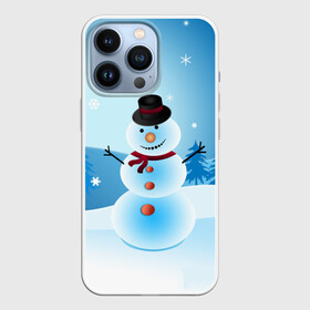 Чехол для iPhone 13 Pro с принтом Снеговик в городе Новоалтайск,  |  | Тематика изображения на принте: дед мороз | зима | новый год | праздник | снеговик | снежинки