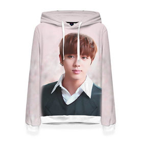 Женская толстовка 3D с принтом Kim SeokJin в городе Новоалтайск, 100% полиэстер  | двухслойный капюшон со шнурком для регулировки, мягкие манжеты на рукавах и по низу толстовки, спереди карман-кенгуру с мягким внутренним слоем. | bangtan | bangtan boys | bts | bulletproof boy scouts | k pop | kpop | ви | вишня | джей хоуп | джин | к поп | корейская попса | кпоп | рэп монстр | чимин | чонг | шуга