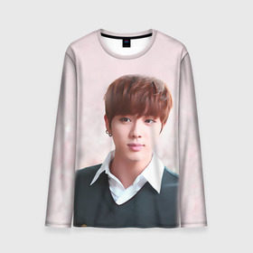 Мужской лонгслив 3D с принтом Kim SeokJin в городе Новоалтайск, 100% полиэстер | длинные рукава, круглый вырез горловины, полуприлегающий силуэт | bangtan | bangtan boys | bts | bulletproof boy scouts | k pop | kpop | ви | вишня | джей хоуп | джин | к поп | корейская попса | кпоп | рэп монстр | чимин | чонг | шуга