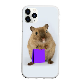 Чехол для iPhone 11 Pro матовый с принтом Хомяк с сумкой в городе Новоалтайск, Силикон |  | грызун | животные | крыса | мышь | хомяк | яблоко