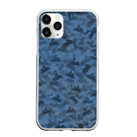 Чехол для iPhone 11 Pro матовый с принтом Камуфляж со снегоходами в городе Новоалтайск, Силикон |  | зима | милитари | синий | снег | снегоход | текстура | экстремальный | экстрим