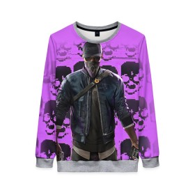 Женский свитшот 3D с принтом Watch Dogs 2 в городе Новоалтайск, 100% полиэстер с мягким внутренним слоем | круглый вырез горловины, мягкая резинка на манжетах и поясе, свободная посадка по фигуре | dogs | ubisoft | watch | watchdogs | псы | сторожевые | хакер