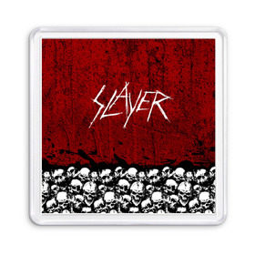 Магнит 55*55 с принтом Slayer Red в городе Новоалтайск, Пластик | Размер: 65*65 мм; Размер печати: 55*55 мм | metal | rock | метал | рок | слэйер | трэш | череп