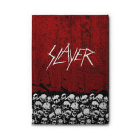 Обложка для автодокументов с принтом Slayer Red в городе Новоалтайск, натуральная кожа |  размер 19,9*13 см; внутри 4 больших “конверта” для документов и один маленький отдел — туда идеально встанут права | metal | rock | метал | рок | слэйер | трэш | череп
