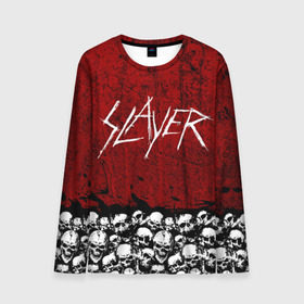 Мужской лонгслив 3D с принтом Slayer Red в городе Новоалтайск, 100% полиэстер | длинные рукава, круглый вырез горловины, полуприлегающий силуэт | metal | rock | метал | рок | слэйер | трэш | череп