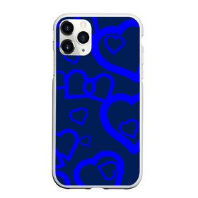 Чехол для iPhone 11 Pro Max матовый с принтом Ночная романтика в городе Новоалтайск, Силикон |  | love is | влюблённый | любовь | ночь | романтика | сердечки | сердце