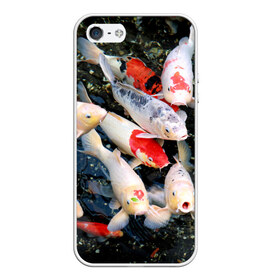 Чехол для iPhone 5/5S матовый с принтом Koi Fish (карпы кои) в городе Новоалтайск, Силикон | Область печати: задняя сторона чехла, без боковых панелей | bright | brocade | carp | color | decorative | depth | exotic | fish | koi | koi fish | sea | water | вода | глубина | декоративные | карпы | кои | море | парчовый | рыбки | цвет | экзотические | яркий