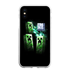 Чехол для iPhone XS Max матовый с принтом MINECRAFT в городе Новоалтайск, Силикон | Область печати: задняя сторона чехла, без боковых панелей | creeper | minecraft | майнкрафт