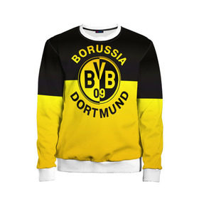 Детский свитшот 3D с принтом Borussia Dortmund FC в городе Новоалтайск, 100% полиэстер | свободная посадка, прямой крой, мягкая тканевая резинка на рукавах и понизу свитшота | Тематика изображения на принте: боруссия | германия | дортмунд | клуб | фк | футбол | футбольный
