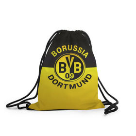 Рюкзак-мешок 3D с принтом Borussia Dortmund FC в городе Новоалтайск, 100% полиэстер | плотность ткани — 200 г/м2, размер — 35 х 45 см; лямки — толстые шнурки, застежка на шнуровке, без карманов и подкладки | Тематика изображения на принте: боруссия | германия | дортмунд | клуб | фк | футбол | футбольный
