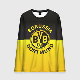 Мужской лонгслив 3D с принтом Borussia Dortmund FC в городе Новоалтайск, 100% полиэстер | длинные рукава, круглый вырез горловины, полуприлегающий силуэт | Тематика изображения на принте: боруссия | германия | дортмунд | клуб | фк | футбол | футбольный