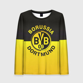 Женский лонгслив 3D с принтом Borussia Dortmund FC в городе Новоалтайск, 100% полиэстер | длинные рукава, круглый вырез горловины, полуприлегающий силуэт | боруссия | германия | дортмунд | клуб | фк | футбол | футбольный