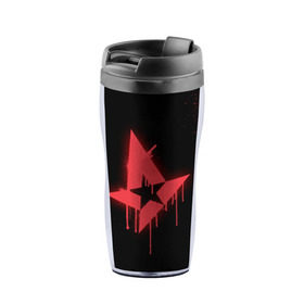 Термокружка-непроливайка с принтом cs:go - Astralis (Black collection) в городе Новоалтайск, внутренняя часть — пищевой пластик, наружная часть — прозрачный пластик, между ними — полиграфическая вставка с рисунком | объем — 350 мл, герметичная крышка | Тематика изображения на принте: 0x000000123 | astralis | cs | csgo | астралис | кс | ксго