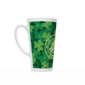 Кружка Латте с принтом Ireland, Happy St. Patrick`s Day в городе Новоалтайск, Белая керамика | Объем 480 мл; Высота 150 мм; Диаметр 90 мм | Тематика изображения на принте: background | clover | four | green | happy st. patricks day | holiday | ireland | leaf | petal | plant | print | зеленый | ирландия | клевер | лепесток | лист | печать | праздник | растение | счастливого святого патрика | фон | четыре