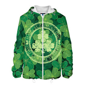 Мужская куртка 3D с принтом Ireland, Happy St. Patrick`s Day в городе Новоалтайск, ткань верха — 100% полиэстер, подклад — флис | прямой крой, подол и капюшон оформлены резинкой с фиксаторами, два кармана без застежек по бокам, один большой потайной карман на груди. Карман на груди застегивается на липучку | Тематика изображения на принте: background | clover | four | green | happy st. patricks day | holiday | ireland | leaf | petal | plant | print | зеленый | ирландия | клевер | лепесток | лист | печать | праздник | растение | счастливого святого патрика | фон | четыре