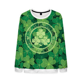 Мужской свитшот 3D с принтом Ireland, Happy St. Patrick`s Day в городе Новоалтайск, 100% полиэстер с мягким внутренним слоем | круглый вырез горловины, мягкая резинка на манжетах и поясе, свободная посадка по фигуре | background | clover | four | green | happy st. patricks day | holiday | ireland | leaf | petal | plant | print | зеленый | ирландия | клевер | лепесток | лист | печать | праздник | растение | счастливого святого патрика | фон | четыре