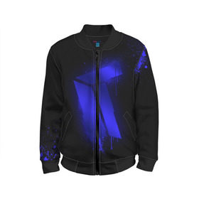 Детский бомбер 3D с принтом cs:go - Titan (Black collection) в городе Новоалтайск, 100% полиэстер | застегивается на молнию, по бокам два кармана без застежек, мягкие манжеты, по низу бомбера и на воротнике — эластичная резинка | 0x000000123 | cs | csgo | titan | кс | ксго | титан