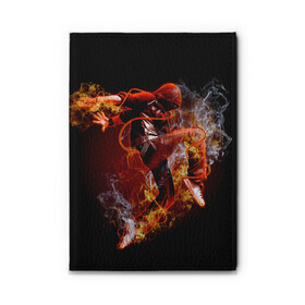 Обложка для автодокументов с принтом Огненный танец в городе Новоалтайск, натуральная кожа |  размер 19,9*13 см; внутри 4 больших “конверта” для документов и один маленький отдел — туда идеально встанут права | background | black | dance | dancer | energy | fire | flame | flying | male | мужчина | огненный | пламя | полет | танец | танцор | фон | черный | энергия