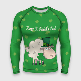 Мужской рашгард 3D с принтом Ирландия в городе Новоалтайск,  |  | irish | sheep | st. patricks day | зеленый | ирландец | лепрекон | оваечка | овца