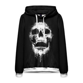 Мужская толстовка 3D с принтом Evil Skull в городе Новоалтайск, 100% полиэстер | двухслойный капюшон со шнурком для регулировки, мягкие манжеты на рукавах и по низу толстовки, спереди карман-кенгуру с мягким внутренним слоем. | Тематика изображения на принте: bone | dark | death | evil | hipster | skelet | skull | кости | скелет | темнота | хипстер | череп