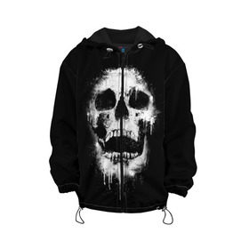 Детская куртка 3D с принтом Evil Skull в городе Новоалтайск, 100% полиэстер | застежка — молния, подол и капюшон оформлены резинкой с фиксаторами, по бокам — два кармана без застежек, один потайной карман на груди, плотность верхнего слоя — 90 г/м2; плотность флисового подклада — 260 г/м2 | bone | dark | death | evil | hipster | skelet | skull | кости | скелет | темнота | хипстер | череп