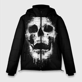 Мужская зимняя куртка 3D с принтом Evil Skull в городе Новоалтайск, верх — 100% полиэстер; подкладка — 100% полиэстер; утеплитель — 100% полиэстер | длина ниже бедра, свободный силуэт Оверсайз. Есть воротник-стойка, отстегивающийся капюшон и ветрозащитная планка. 

Боковые карманы с листочкой на кнопках и внутренний карман на молнии. | bone | dark | death | evil | hipster | skelet | skull | кости | скелет | темнота | хипстер | череп