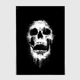 Постер с принтом Evil Skull в городе Новоалтайск, 100% бумага
 | бумага, плотность 150 мг. Матовая, но за счет высокого коэффициента гладкости имеет небольшой блеск и дает на свету блики, но в отличии от глянцевой бумаги не покрыта лаком | bone | dark | death | evil | hipster | skelet | skull | кости | скелет | темнота | хипстер | череп