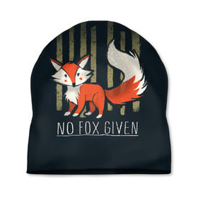 Шапка 3D с принтом No Fox Given в городе Новоалтайск, 100% полиэстер | универсальный размер, печать по всей поверхности изделия | Тематика изображения на принте: animal | beast | fox | heart | love | orange | животное | зверь | лис | лиса | личиска | любовь | рыжая | сердце