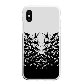 Чехол для iPhone XS Max матовый с принтом Птичий вихрь в городе Новоалтайск, Силикон | Область печати: задняя сторона чехла, без боковых панелей | bird | black | fly | grey | heaven | sky | ворон | голубь | небеса | небо | полет | птица | птицы | серый | сова | черный | ястреб