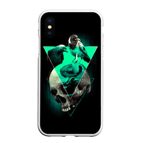 Чехол для iPhone XS Max матовый с принтом Череп колдуна в городе Новоалтайск, Силикон | Область печати: задняя сторона чехла, без боковых панелей | art | bone | dark | death | evil | fashion | hipster | shaman | skelet | skull | sweet | witch | арт | грудь | колдун | кости | маг | мода | ребра | скелет | стиль | темный | хипстер | череп