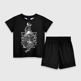 Детский костюм с шортами 3D с принтом Магия природы в городе Новоалтайск,  |  | black | dark | hipster | magic | nature | snake | witch | змея | колдовство | магия | природа | темный | хипстер | черный