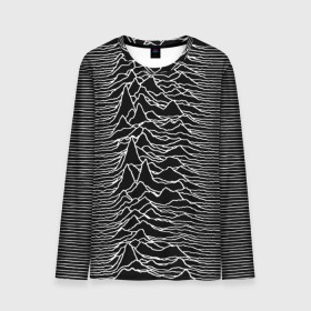 Мужской лонгслив 3D с принтом Joy Division. Unknown Pleasures в городе Новоалтайск, 100% полиэстер | длинные рукава, круглый вырез горловины, полуприлегающий силуэт | joy division | альбом | волны | горы | линии | обложка | панк | рок