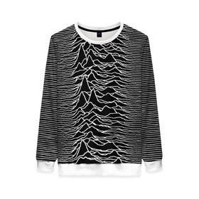 Женский свитшот 3D с принтом Joy Division. Unknown Pleasures в городе Новоалтайск, 100% полиэстер с мягким внутренним слоем | круглый вырез горловины, мягкая резинка на манжетах и поясе, свободная посадка по фигуре | joy division | альбом | волны | горы | линии | обложка | панк | рок