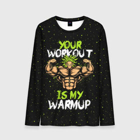 Мужской лонгслив 3D с принтом My Workout в городе Новоалтайск, 100% полиэстер | длинные рукава, круглый вырез горловины, полуприлегающий силуэт | dragon ball | strong | workout | воркаут | драгон бол