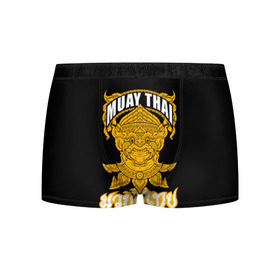 Мужские трусы 3D с принтом Muay Thai Fighter в городе Новоалтайск, 50% хлопок, 50% полиэстер | классическая посадка, на поясе мягкая тканевая резинка | boxing | combat | fight | fighter | kickboxing | muay thai | wrestling | боец | бой | бокс | боксер | драка | кикбоксинг | май тай