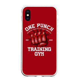 Чехол для iPhone XS Max матовый с принтом One Punch Gym в городе Новоалтайск, Силикон | Область печати: задняя сторона чехла, без боковых панелей | boxing | combat | fight | fighter | kickboxing | muay thai | wrestling | боец | бой | бокс | боксер | драка | кикбоксинг | май тай