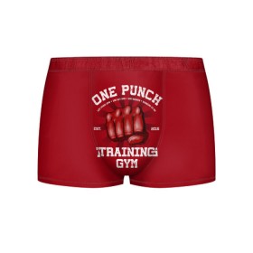 Мужские трусы 3D с принтом One Punch Gym в городе Новоалтайск, 50% хлопок, 50% полиэстер | классическая посадка, на поясе мягкая тканевая резинка | boxing | combat | fight | fighter | kickboxing | muay thai | wrestling | боец | бой | бокс | боксер | драка | кикбоксинг | май тай