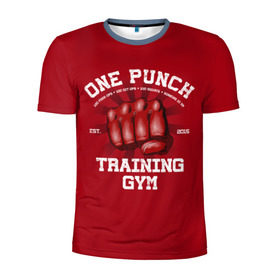 Мужская футболка 3D спортивная с принтом One Punch Gym в городе Новоалтайск, 100% полиэстер с улучшенными характеристиками | приталенный силуэт, круглая горловина, широкие плечи, сужается к линии бедра | boxing | combat | fight | fighter | kickboxing | muay thai | wrestling | боец | бой | бокс | боксер | драка | кикбоксинг | май тай