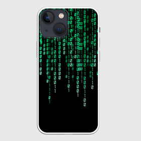 Чехол для iPhone 13 mini с принтом Матрица в городе Новоалтайск,  |  | background | black | green | matrix | movie | numbers | зеленые | матрица | фильм | фон | цифры | черный