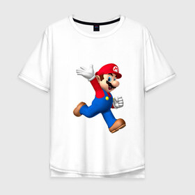 Мужская футболка хлопок Oversize с принтом Super Mario в городе Новоалтайск, 100% хлопок | свободный крой, круглый ворот, “спинка” длиннее передней части | nintendo | марио | нинтендо
