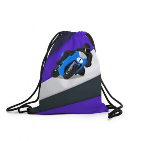 Рюкзак-мешок 3D с принтом Sportsbike в городе Новоалтайск, 100% полиэстер | плотность ткани — 200 г/м2, размер — 35 х 45 см; лямки — толстые шнурки, застежка на шнуровке, без карманов и подкладки | Тематика изображения на принте: байк | байкер. гонщик | гонки | мотоцикл | спорт | спортбайк | трасса