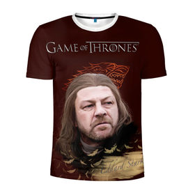 Мужская футболка 3D спортивная с принтом Eddard Stark в городе Новоалтайск, 100% полиэстер с улучшенными характеристиками | приталенный силуэт, круглая горловина, широкие плечи, сужается к линии бедра | eddart | game of thrones | stark | игра престолов | нед | нэд | старк | эддард | эддарт